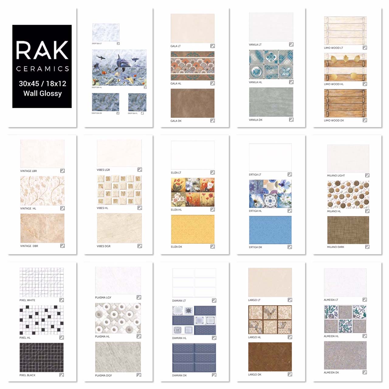 Rak (450x300mm / 18×12) Kitchen wall tiles – Kumar's Ceramics
